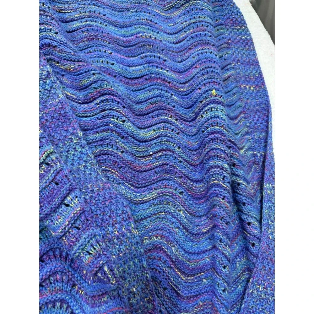Mermaid Tail Blanket Hand Knit Crochet Snuggle Throw Turquoise Adult Pull On